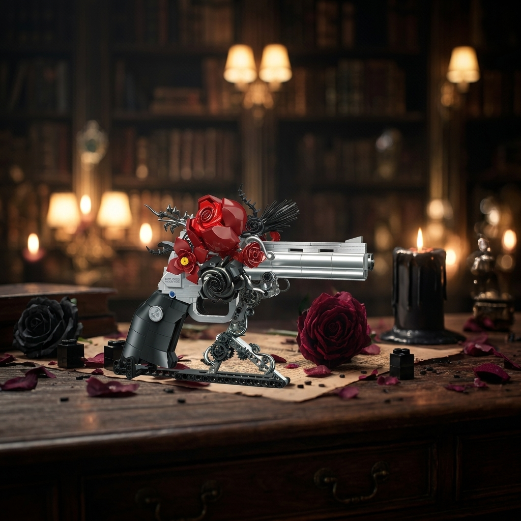 Revólver Fantasma: Arma e Rosa (631 peças)