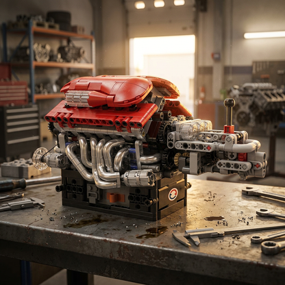 Motor Supercar com Transmissão V12 (863 peças)