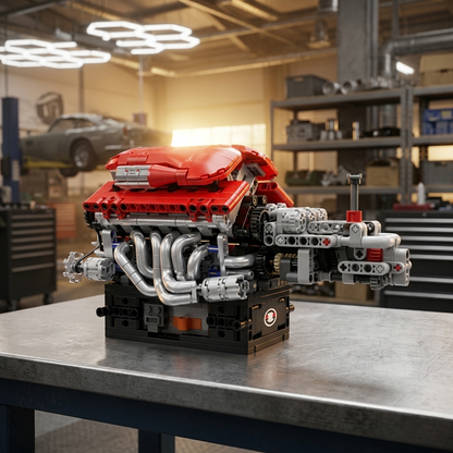 Motor Supercar com Transmissão V12 (863 peças)
