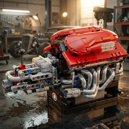 Motor Supercar com Transmissão V12 (863 peças)