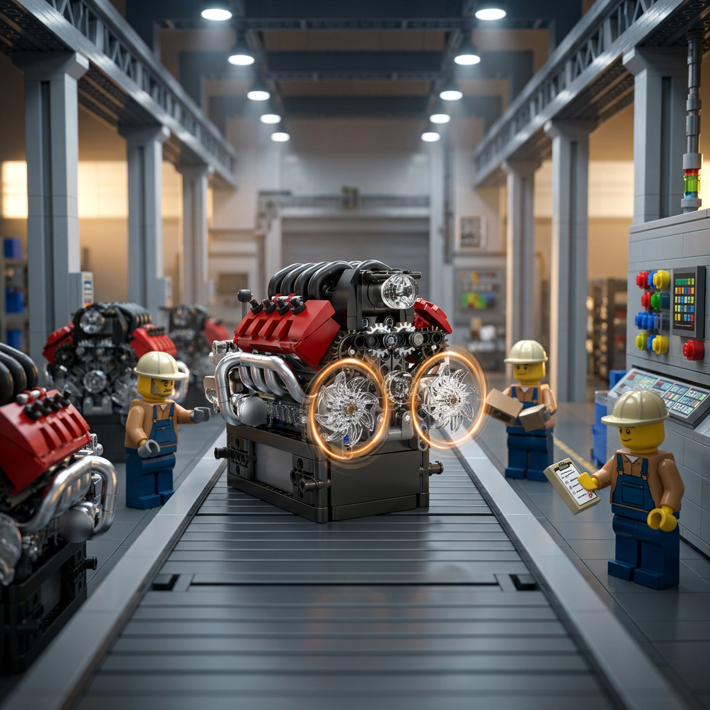 Motor com Transmissão V8 (787 peças)