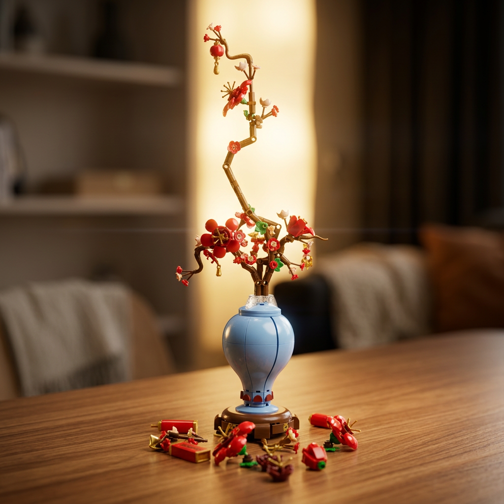 Flor de Ameixa em Vaso (547 peças)