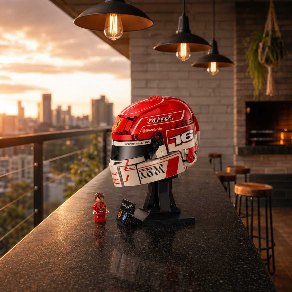Capacete Ferrari HP - Charles Leclerc (886 peças)