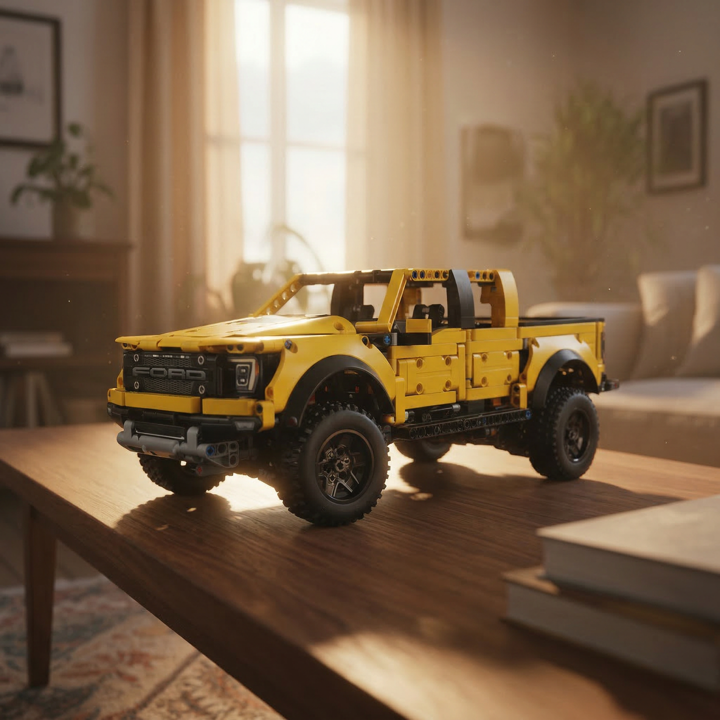 Ford F-150 Raptor Amarelo (1379 peças)