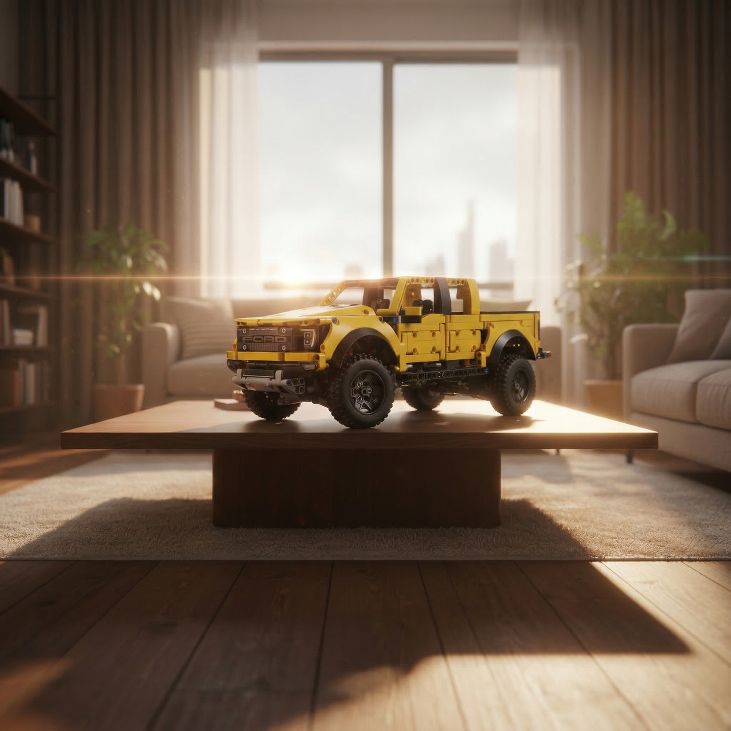 Ford F-150 Raptor Amarelo (1379 peças)