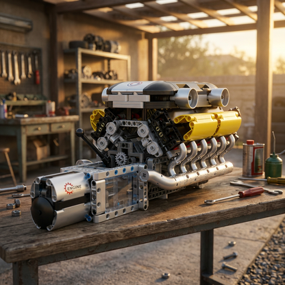 Motor V12 Lambo com Câmbio (1260 peças)