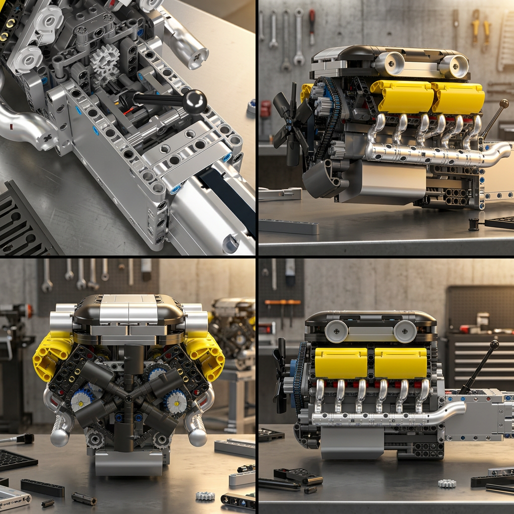 Motor V12 Lambo com Câmbio (1260 peças)