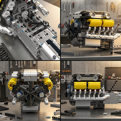 Motor V12 Lambo com Câmbio (1260 peças)