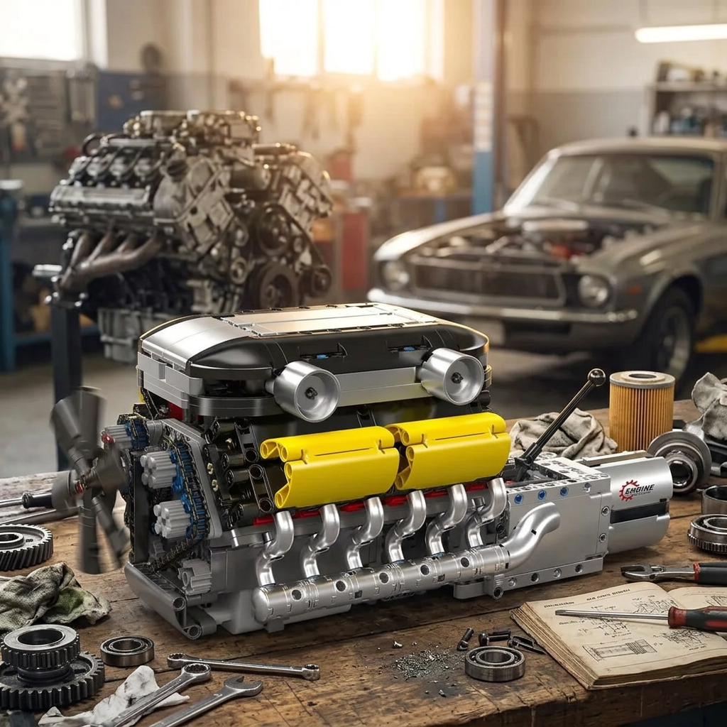 Motor V12 Lambo com Câmbio (1260 peças)