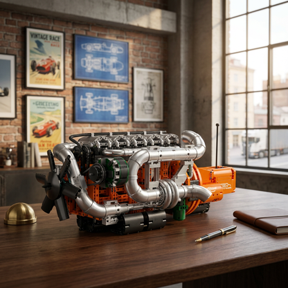 Motor Inline-6 com Transmissão (3236 peças)