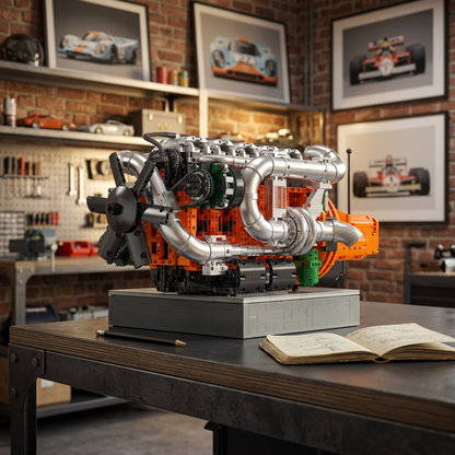 Motor Inline-6 com Transmissão (3236 peças)