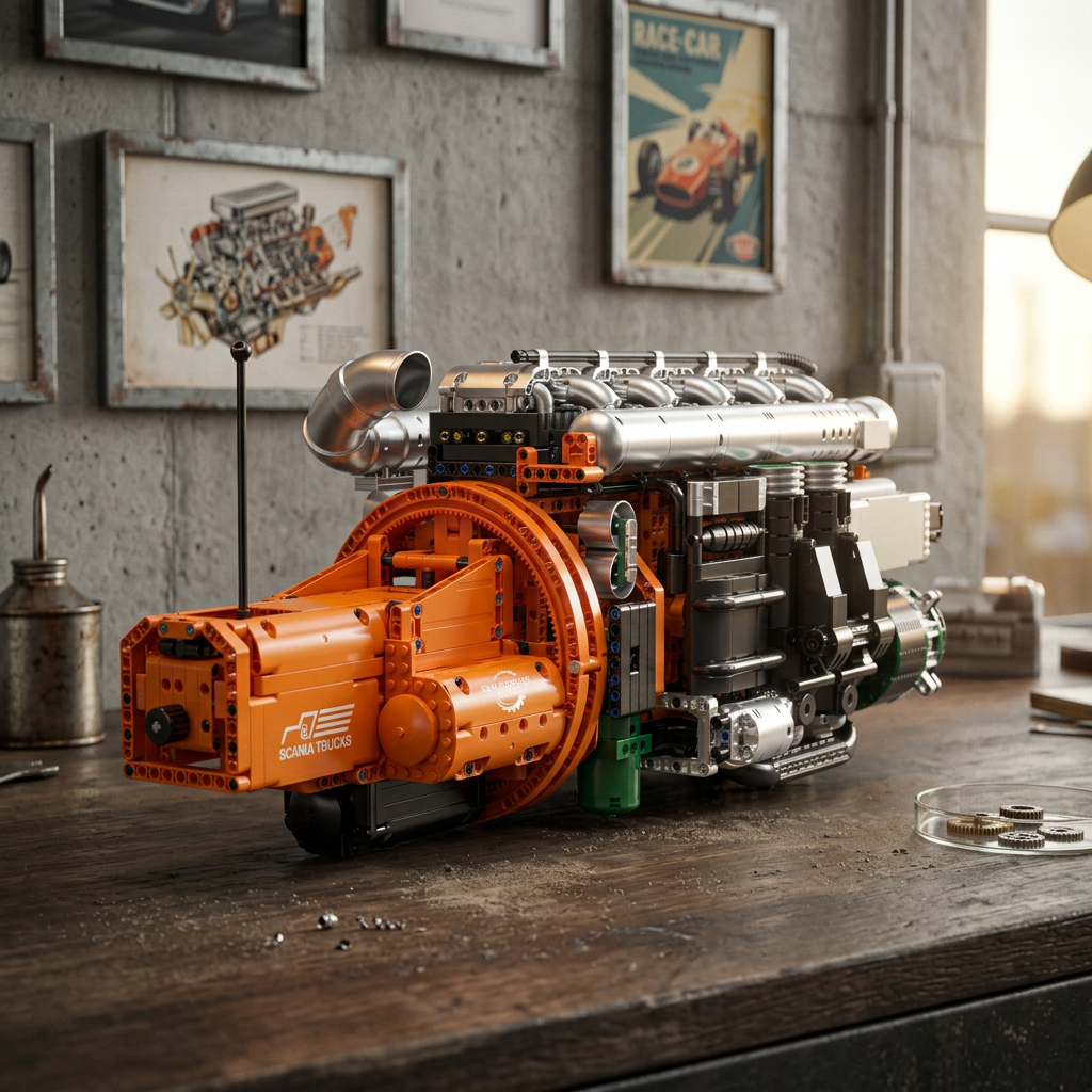 Motor Inline-6 com Transmissão (3236 peças)