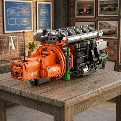 Motor Inline-6 com Transmissão (3236 peças)