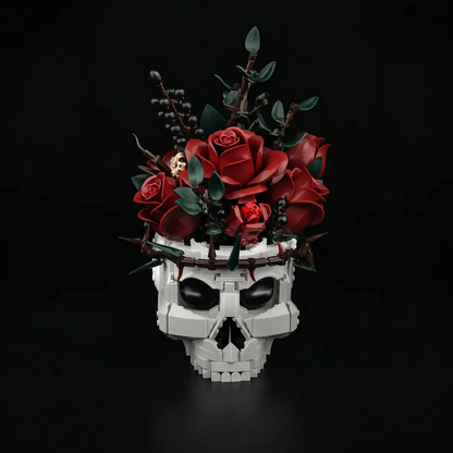 Caveira Gótica e Rosas (1079 peças)