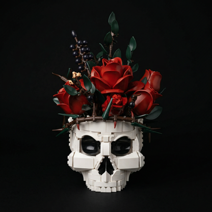 Caveira Gótica e Rosas (1079 peças)