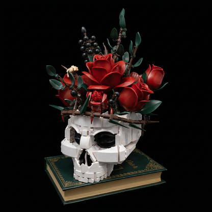 Caveira Gótica e Rosas (1079 peças)