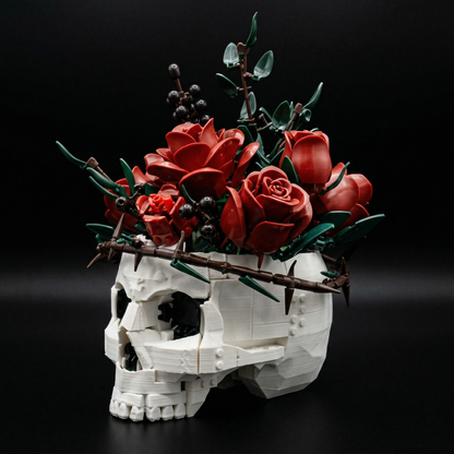 Caveira Gótica e Rosas (1079 peças)