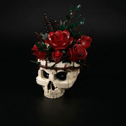 Caveira Gótica e Rosas (1079 peças)