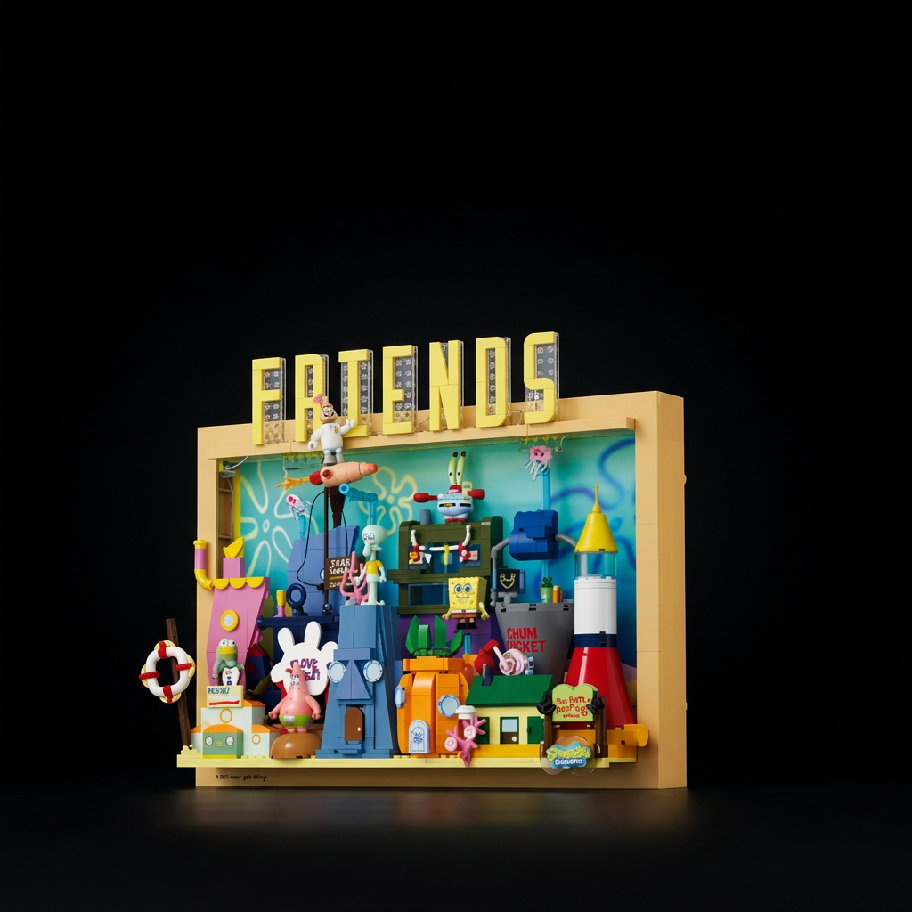 Bob Esponja - Quadro 3D Fenda do Biquini (1126 peças)