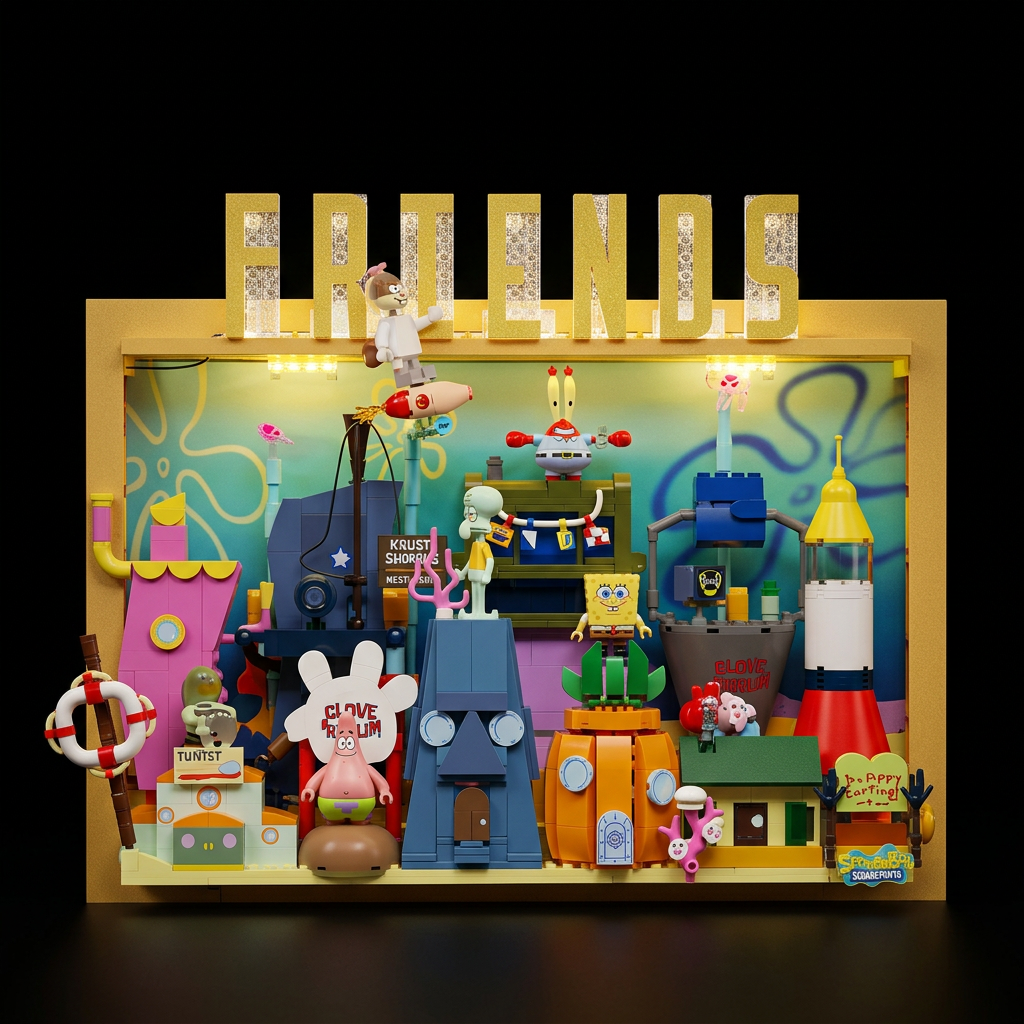 Bob Esponja - Quadro 3D Fenda do Biquini (1126 peças)