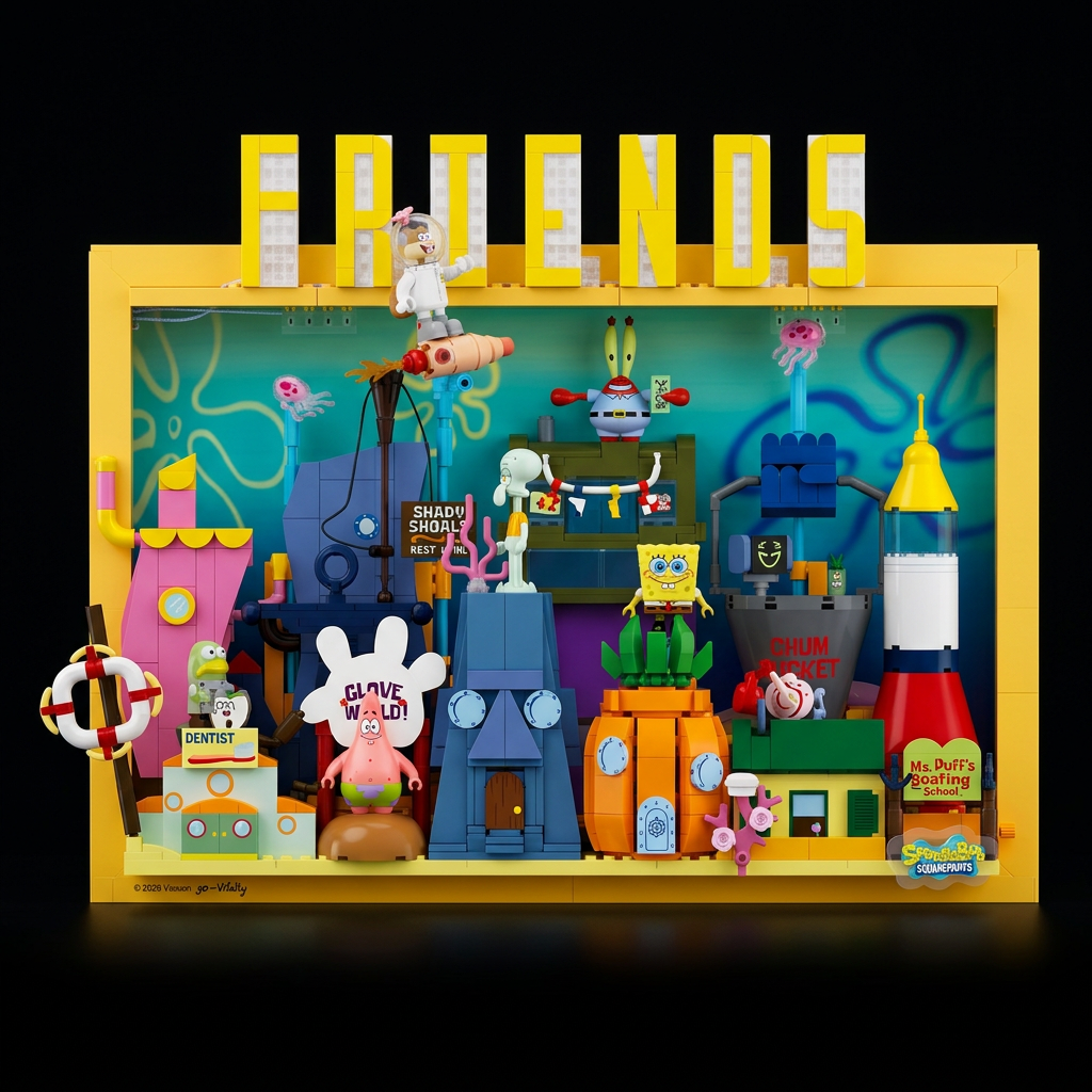Bob Esponja - Quadro 3D Fenda do Biquini (1126 peças)