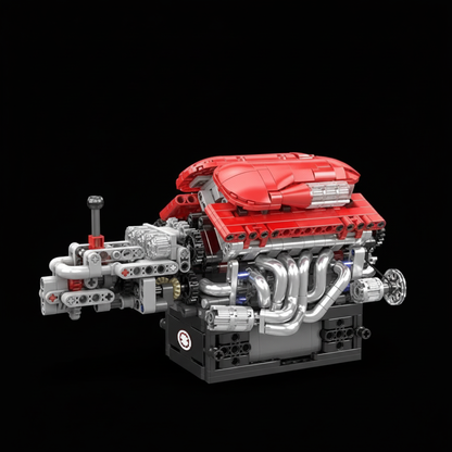 Motor Supercar com Transmissão V12 (863 peças)
