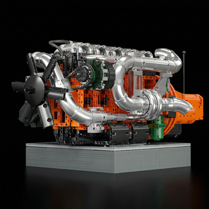 Motor Inline-6 com Transmissão (3236 peças)