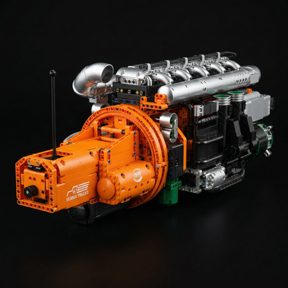 Motor Inline-6 com Transmissão (3236 peças)