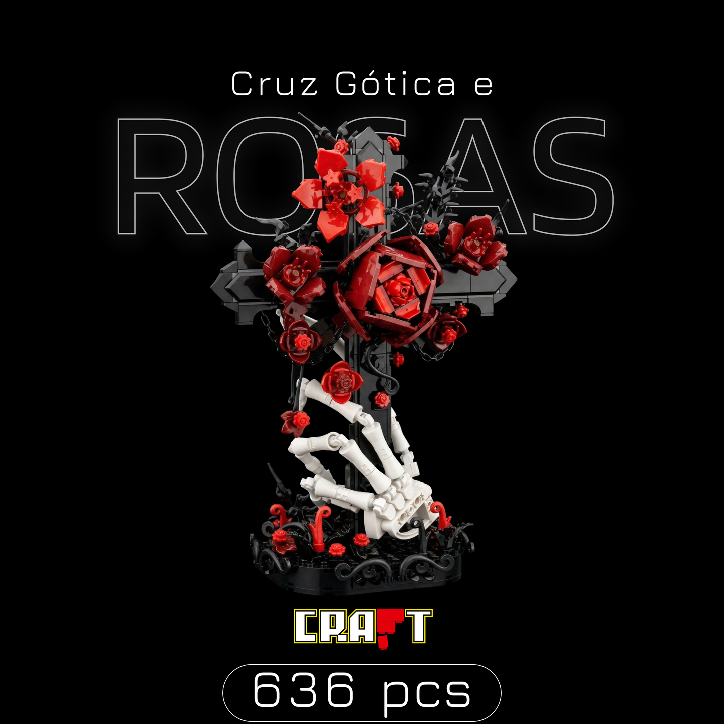 Cruz Gótica e Rosas (636 peças)