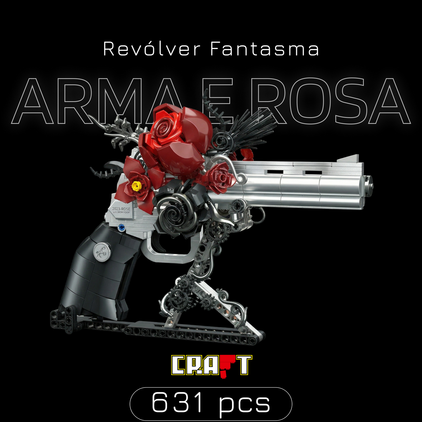 Revólver Fantasma: Arma e Rosa (631 peças)