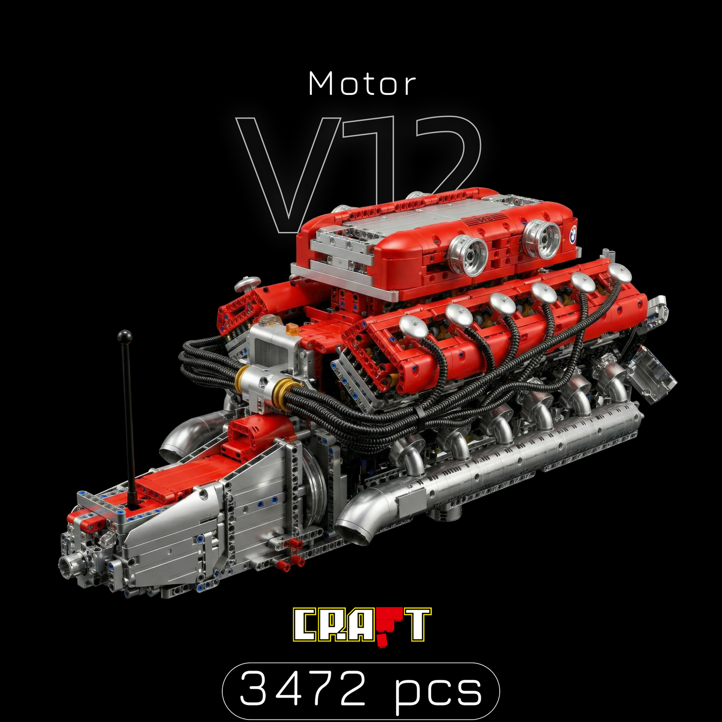 Motor V12 Supercar Italiano (3.472 peças)