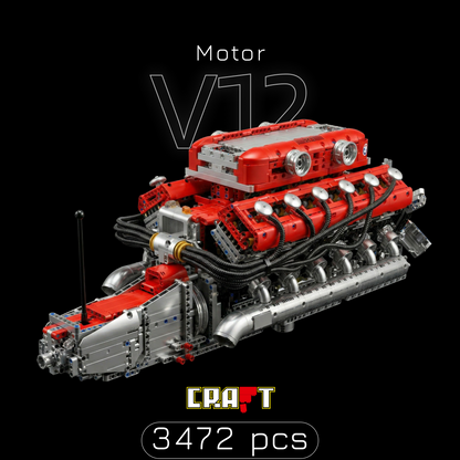 Motor V12 Supercar Italiano (3.472 peças)