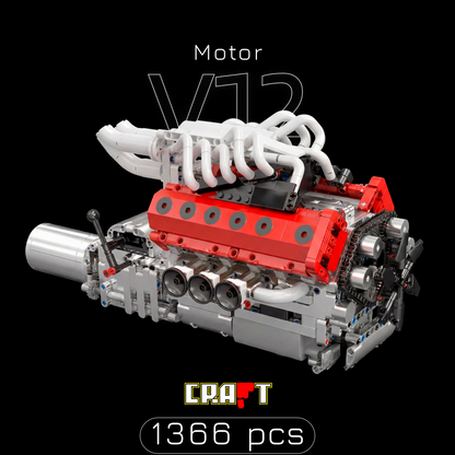 Motor V12 Aspirado Naturalmente (1366 peças)