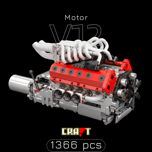 Motor V12 Aspirado Naturalmente (1366 peças)