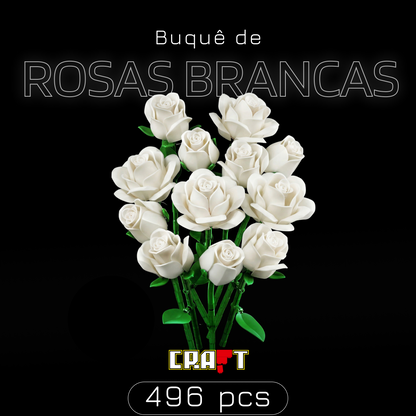 Buquê de Rosas Brancas (496 peças)