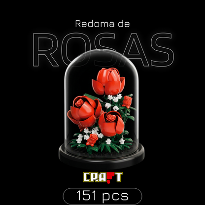 Redoma de Rosas (151 peças)