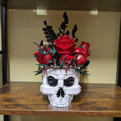 Caveira Gótica e Rosas (1079 peças)