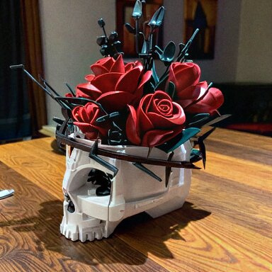 Caveira Gótica e Rosas (1079 peças)