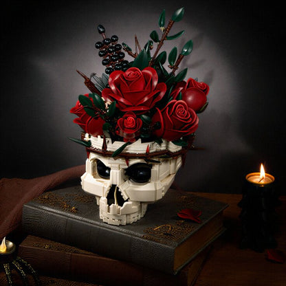 Caveira Gótica e Rosas (1079 peças)