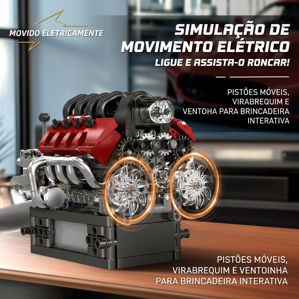 Motor com Transmissão V8 (787 peças)