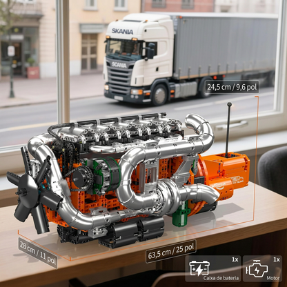 Motor Inline-6 com Transmissão (3236 peças)