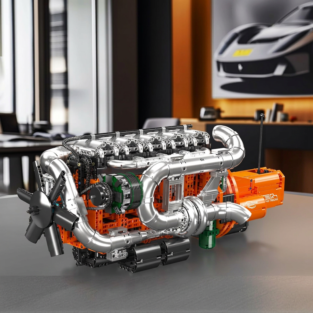 Motor Inline-6 com Transmissão (3236 peças)