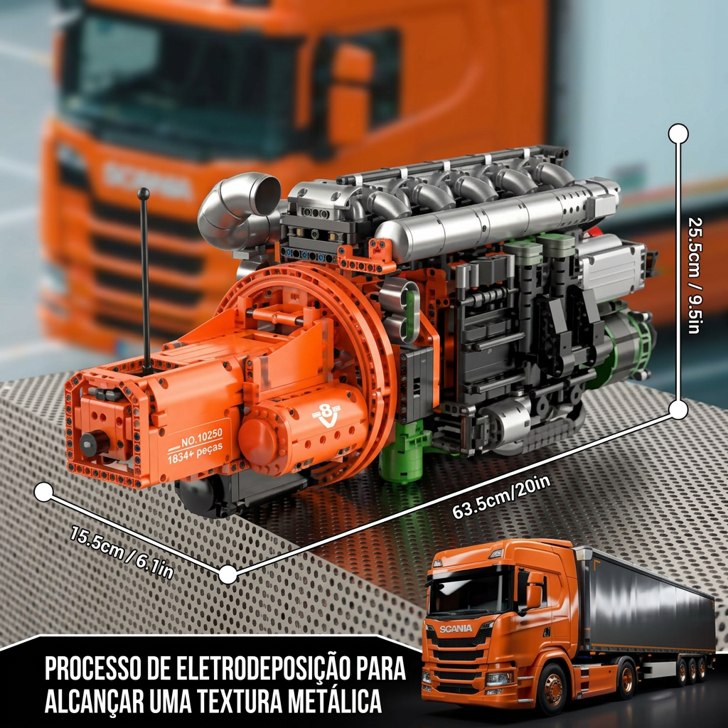Motor Inline-6 com Transmissão (3236 peças)