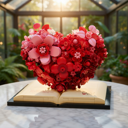 Escultura de Flores Romântico (768 micro-peças)