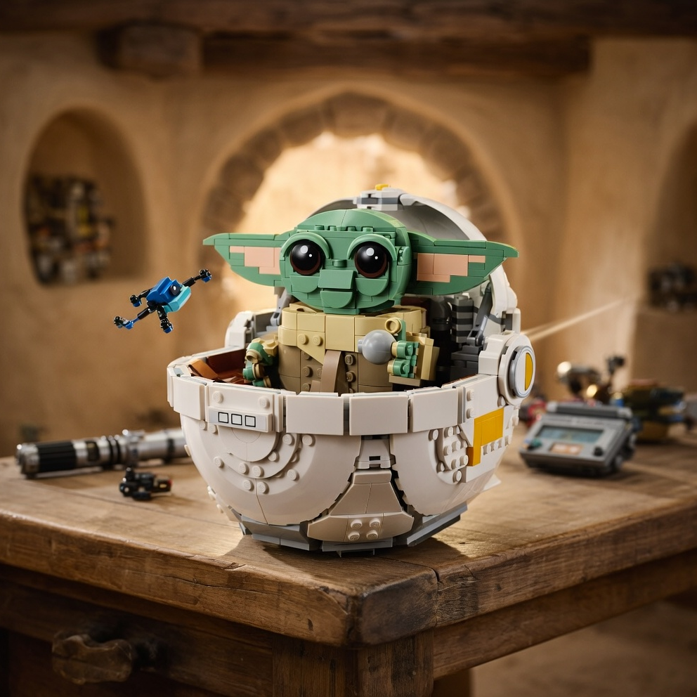 Baby Yoda no Carrinho Flutuante (1048 peças)