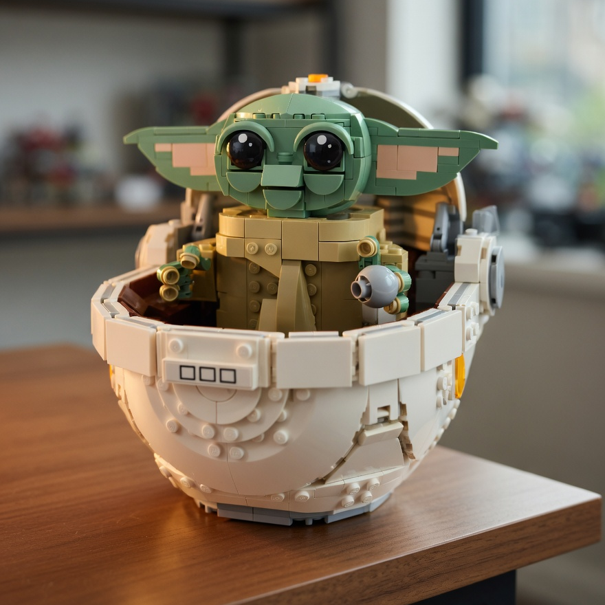 Baby Yoda no Carrinho Flutuante (1048 peças)