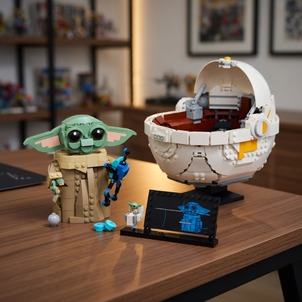 Baby Yoda no Carrinho Flutuante (1048 peças)