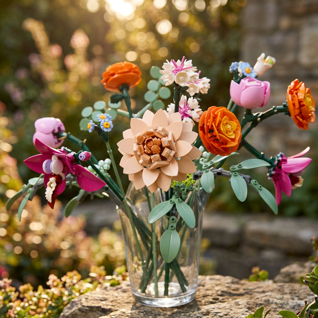 Buquê de Flores Rosa (749 peças)