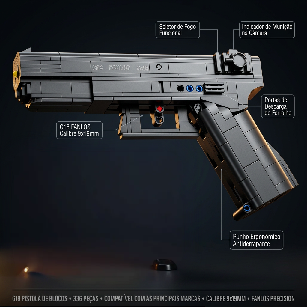 Pistola G18 Automática (336 peças)