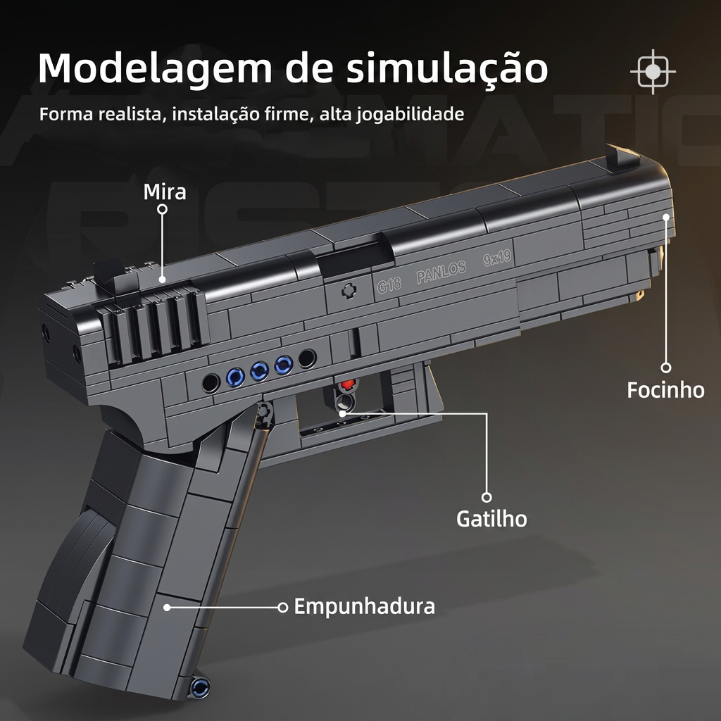 Pistola G18 Automática (336 peças)